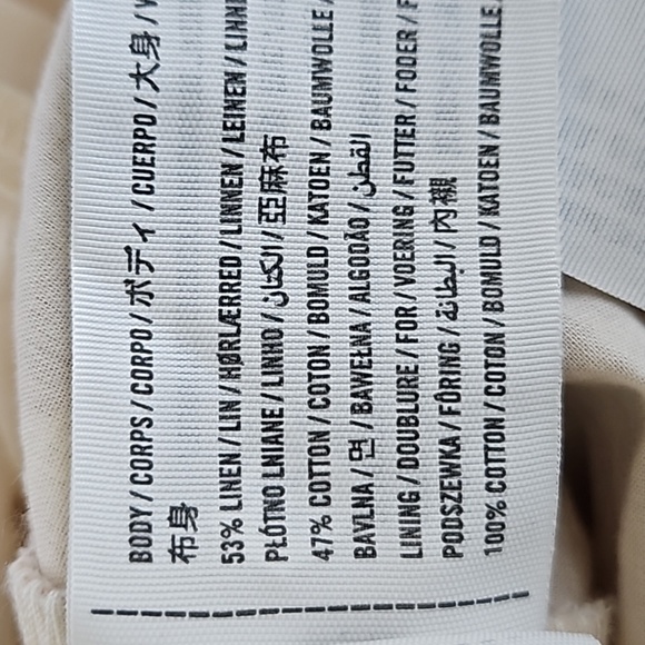 NEW Abercrombie & Fitch A&F Linen-Cotton Tailored Shorts Cream Floral Motif - L - Picture 4 of 8